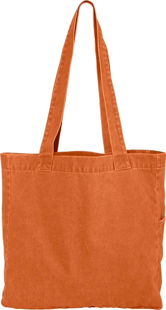Initial Tote bag with pocket in Terracotta